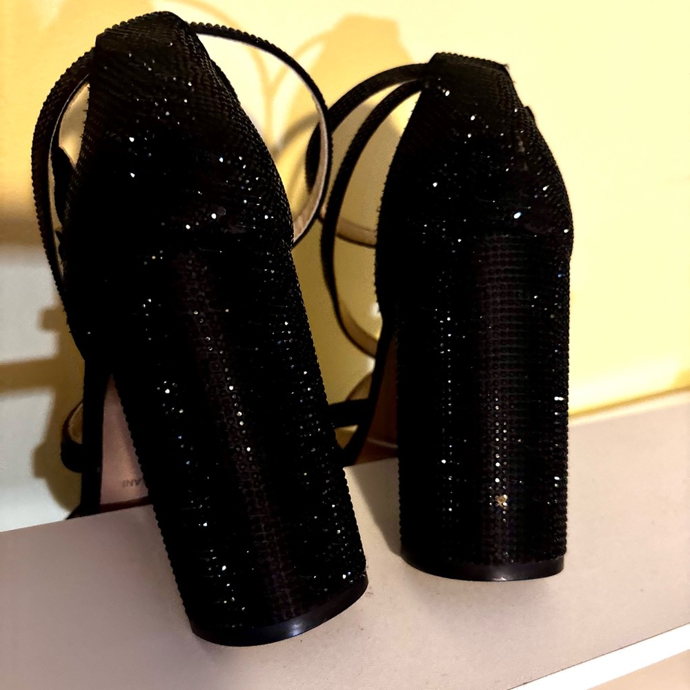 ANTONIO MELANI Black Strappy Block Heel Sandals - Picture 7 of 9
